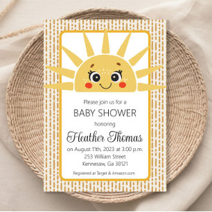 Här kommer solen Baby Shower Inbjudan