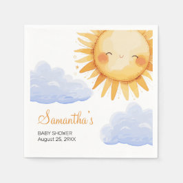 Här kommer Solen baby shower inbjudan Pappersservett