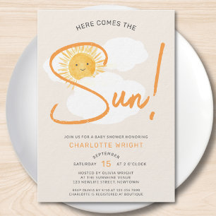 Här kommer solen Baby Shower Inbjudningar