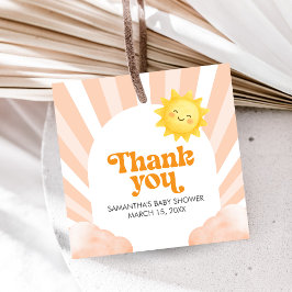 Här kommer solen Baby Shower presentkortsetiketter Gåvor Etiketter