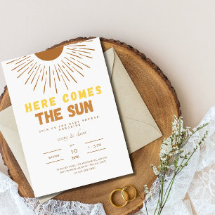 Här kommer solen boho Baby Shower-inbjudan Inbjudningar