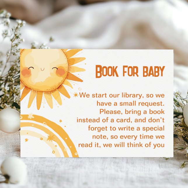 Här kommer solen boho baby shower inklusionskort tilläggskort (Sun baby shower invitation )