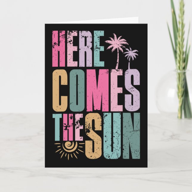 Här Kommer Solen Strand Hawaii Sommarlov Vi Kort (Framsida)