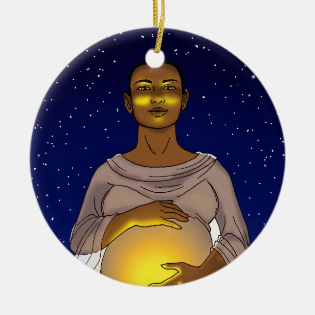 Här kommer solprydnaden julgransprydnad keramik (Framsidan)