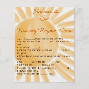 Här kommer Son Baby Shower Baby Nursery Rhyme Game