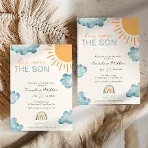 Här kommer Son Baby Shower Boy Blue