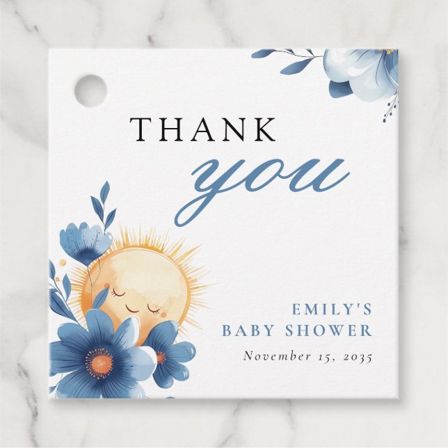 Här kommer Son Baby Shower Gåvor Etiketter (Framsida)
