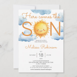 Här kommer Son Baby Shower Inbjudningar