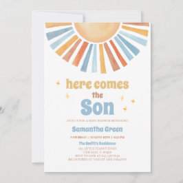 Här kommer Son Baby Shower Inbjudningar