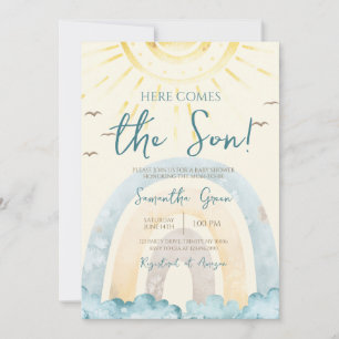 Här kommer Son Baby Shower Inbjudningar