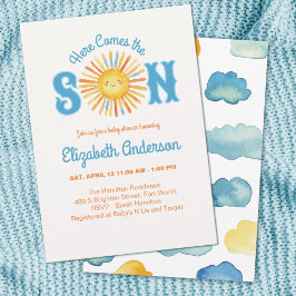 Här kommer Son Baby Shower Inbjudningar