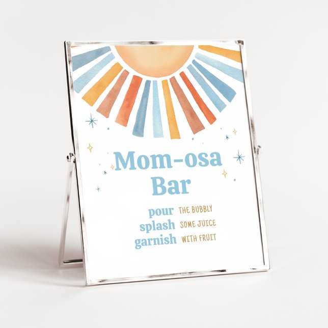 Här kommer Son Baby Shower Mamma Osa Pub Poster (Boho Sunshine Baby Shower Mom Osa Bar Sign)