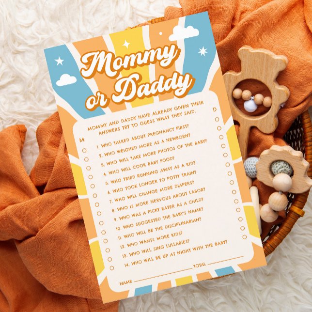 Här kommer Son Baby Shower-Mamman eller pappa Game (Skapare uppladdad)