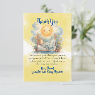Här kommer Son Baby Shower TACK DU Card Inbjudningar