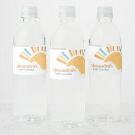 Här kommer Son Baby Shower Vattenflaskor Etikett