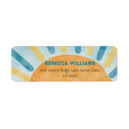 Här kommer Son Blue Rays Sunshine Baby Shower Returadress Etikett