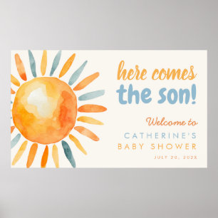 Här kommer SON Boho Baby Shower Affisch