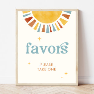 Här kommer Son Boho Baby Shower Favors-signatur Poster
