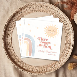Här kommer Son Boho Baby Shower Pappersservett