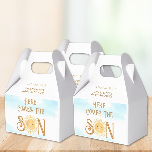 Här kommer Son Boho Baby Shower Presentaskar (Skapare uppladdad)