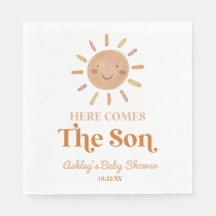 Här kommer Son Boho Bohemian Retro Baby Shower