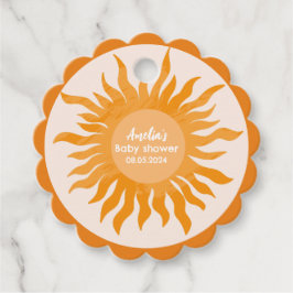 Här kommer son Boho gult Baby Shower Gåvor Etiketter