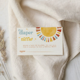 Här kommer Son Boho Retro Sol Diaper Raffle Tilläggskort