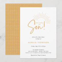 Här kommer Son Boho Sol Baby Shower