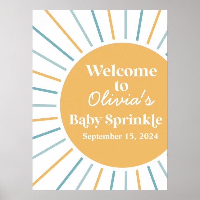 Här kommer Son Boho Sunshine Baby Sprinkle Poster (Framsidan)