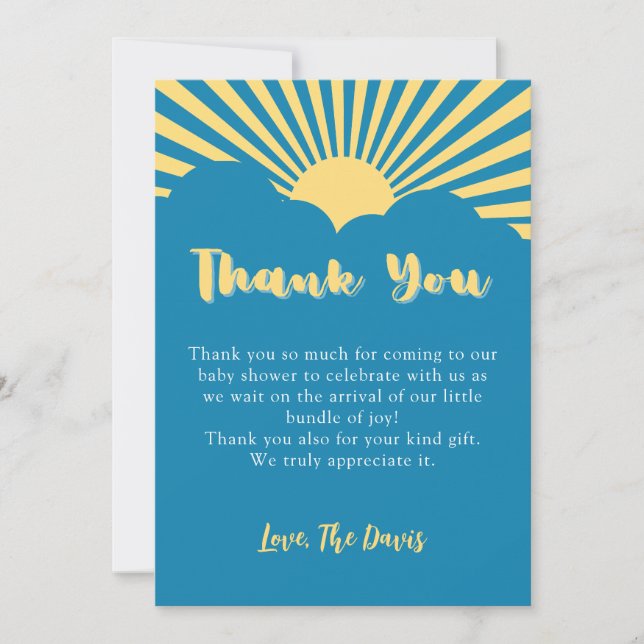 Här kommer Son Boho Sunshine Retro 90-talet Inbjudningar (Framsida)