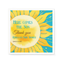 Här kommer Son Boy Blue Sunshine Baby Shower