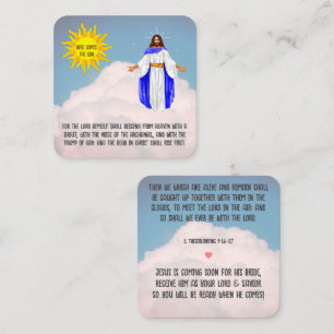 Här kommer Son Card Fyrkantigt Visitkort