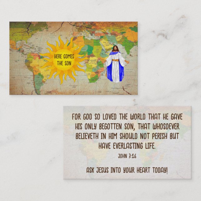 Här kommer Son Card Visitkort (Fram/baksida)