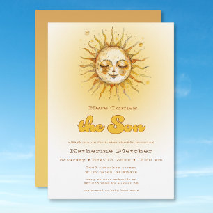 Här kommer Son Celestial Baby Shower Inbjudningar