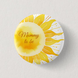 Här kommer Son Gult Sunshine Baby Shower Knapp