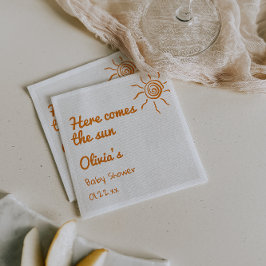 Här kommer Son Hand plockade Baby Shower Pappersservett