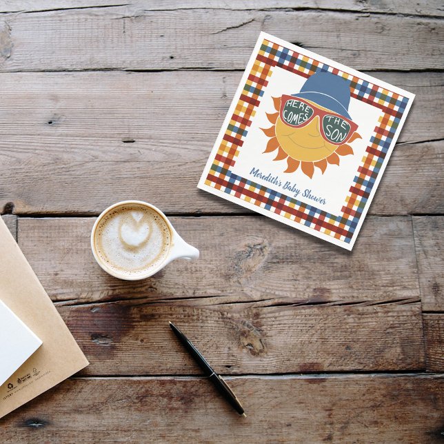 Här kommer Son Play Pojke Shower Pappersservett (Skapare uppladdad)