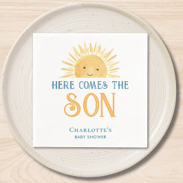Här Kommer Son Pojke Baby Shower Pappersservett