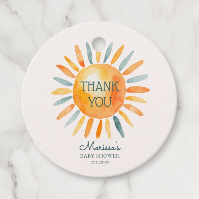 Här kommer Son Pojke Shower Gåvor Etiketter (Framsida)