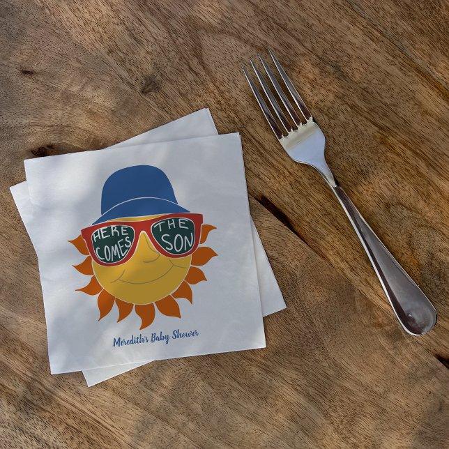 Här kommer Son Pojke Shower Pappersservett (Skapare uppladdad)