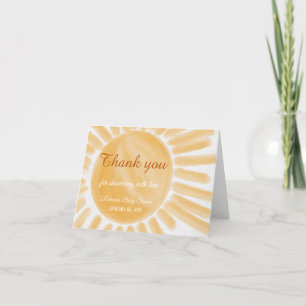 Här kommer Son Ray Gult Sunshine Baby Shower Tack Kort