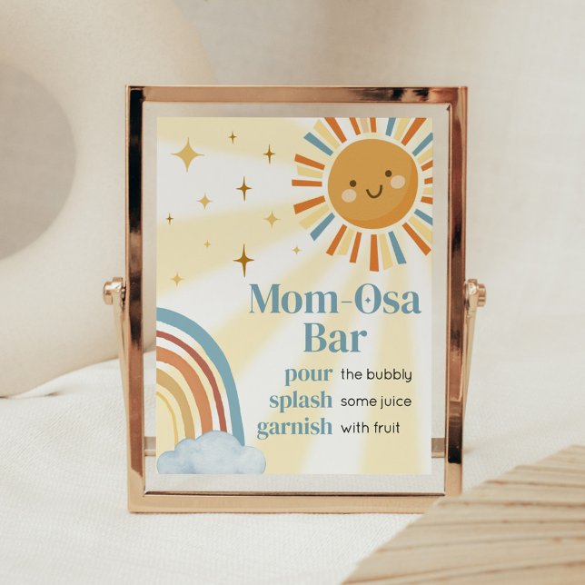 Här kommer Son Retro Baby Shower Mamma Osa Pub Poster (Retro Here Comes the Son Baby Shower Mom Osa Bar Sign)