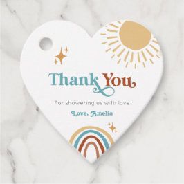 Här kommer Son Retro Boho Boy Shower Gåvor Etiketter