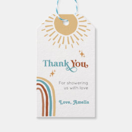 Här kommer Son Retro Boho Boy Shower Presentetikett