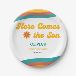 Här kommer Son Retro Boy Baby Shower