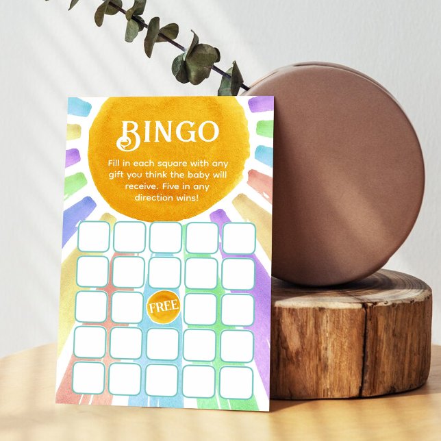 Här kommer Son Retro Boys Baby Shower Bingo (Skapare uppladdad)