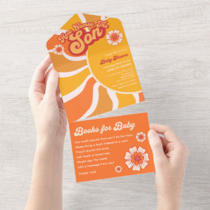 Här kommer Son Retro Sunshine Baby Boy Shower