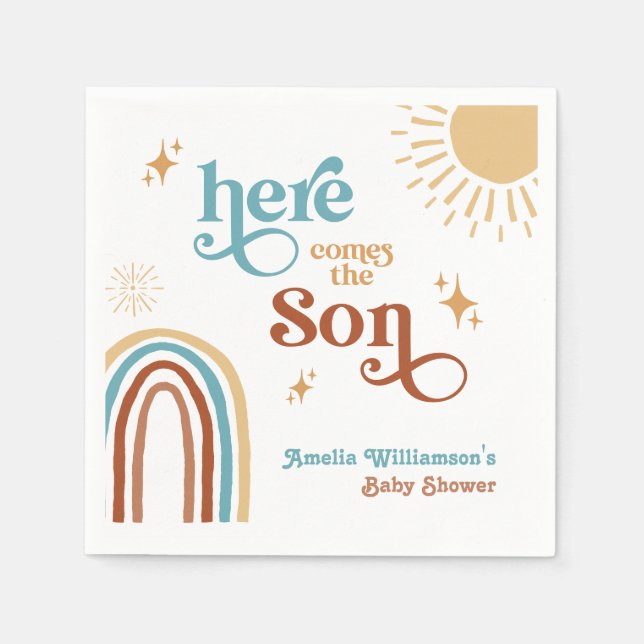 Här kommer Son Retro Sunshine Pappersservett (Framsidan)