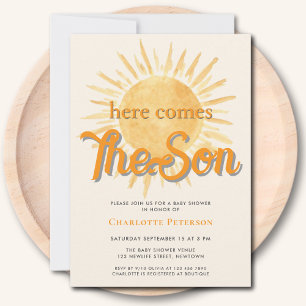 Här kommer Son Sol Baby Shower Inbjudningar