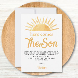 Här kommer Son Sol Baby Shower Tack Kort
